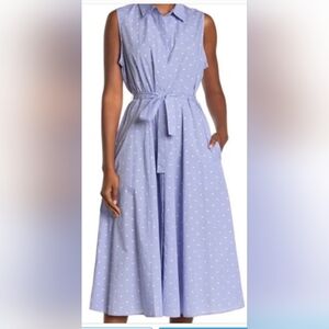 Tommy Hilfiger Sleeveless Blue Polka Dot Dress Size 8